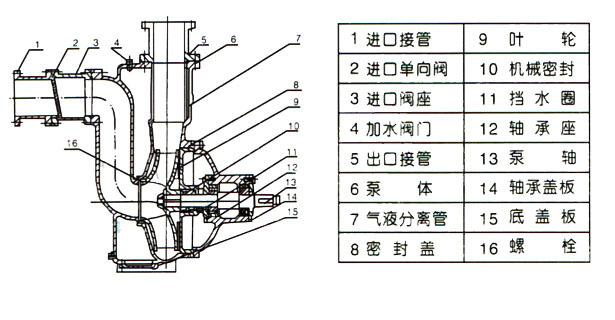 自吸排污泵结构图