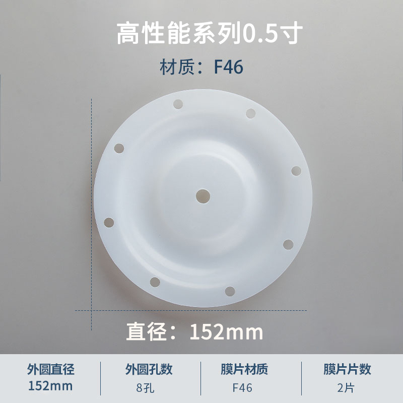 152mm 8孔0.5寸进口特氟龙膜片ARO